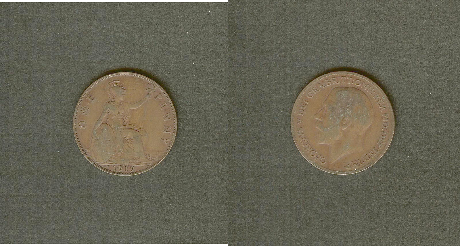 English penny 1919KN aVF/gVF